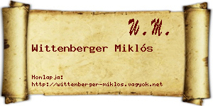 Wittenberger Miklós névjegykártya